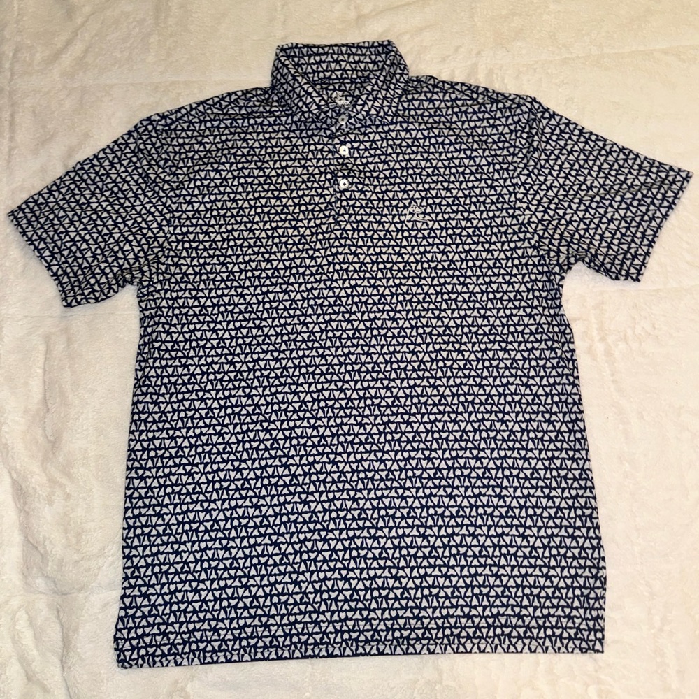 Rhoback Polo (M) - “The Shark Tooth” Performance Stretch Athletic Golf (RARE)